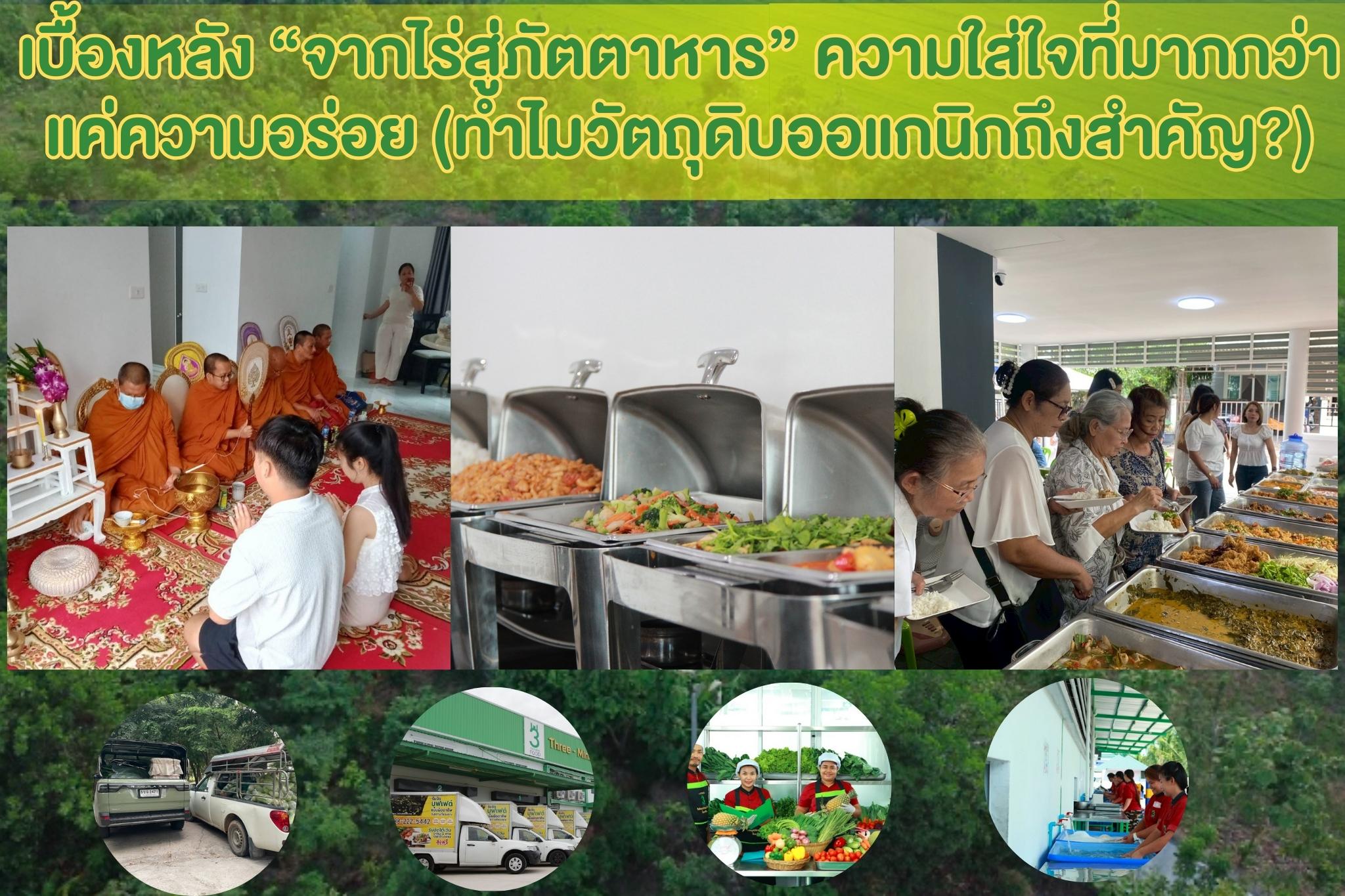 แปลงผักออแกนิกปลอดสารพิษจากไร่ 3minutesfood วัตถุดิบหลักสำหรับปรุงอาหารทำบุญวันเกิด